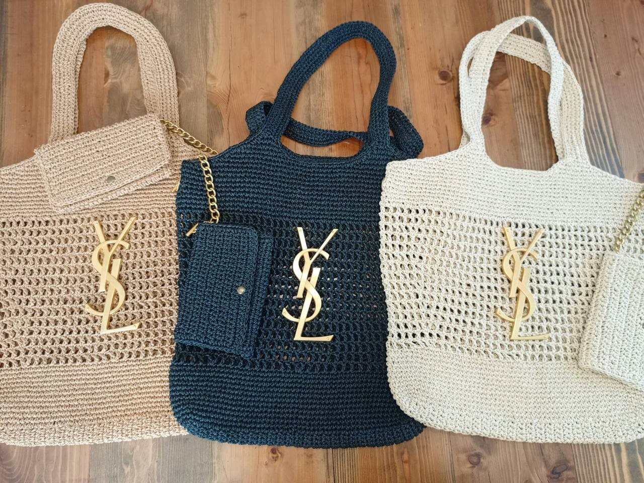 YSL El  Örgüsü Hasır Çanta