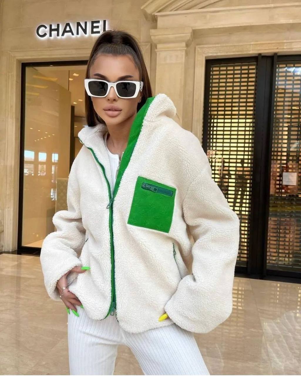 Peluşlu Parka Fermar Cep Detaylı 