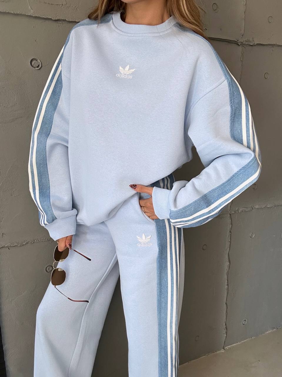 Adidas Oversize  İkili Takım Bisiklet Yaka 