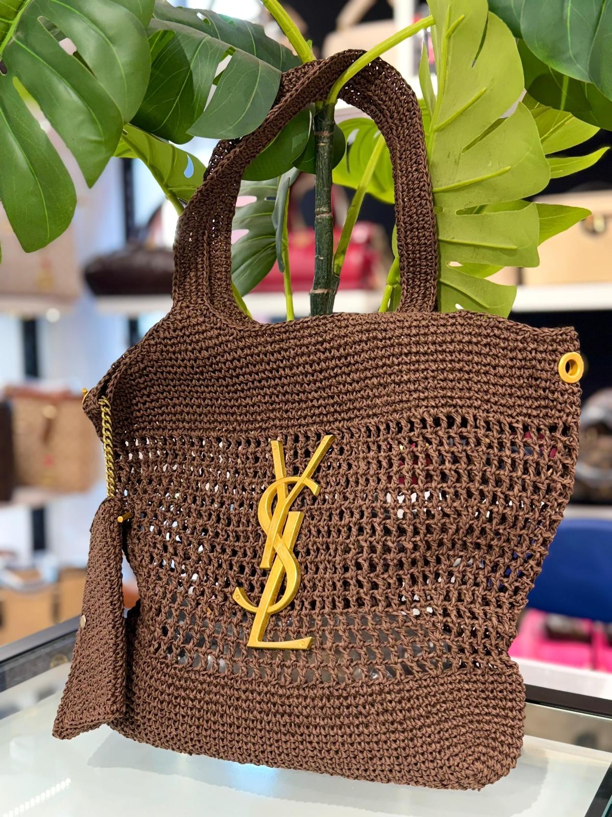 YSL El  Örgüsü Hasır Çanta