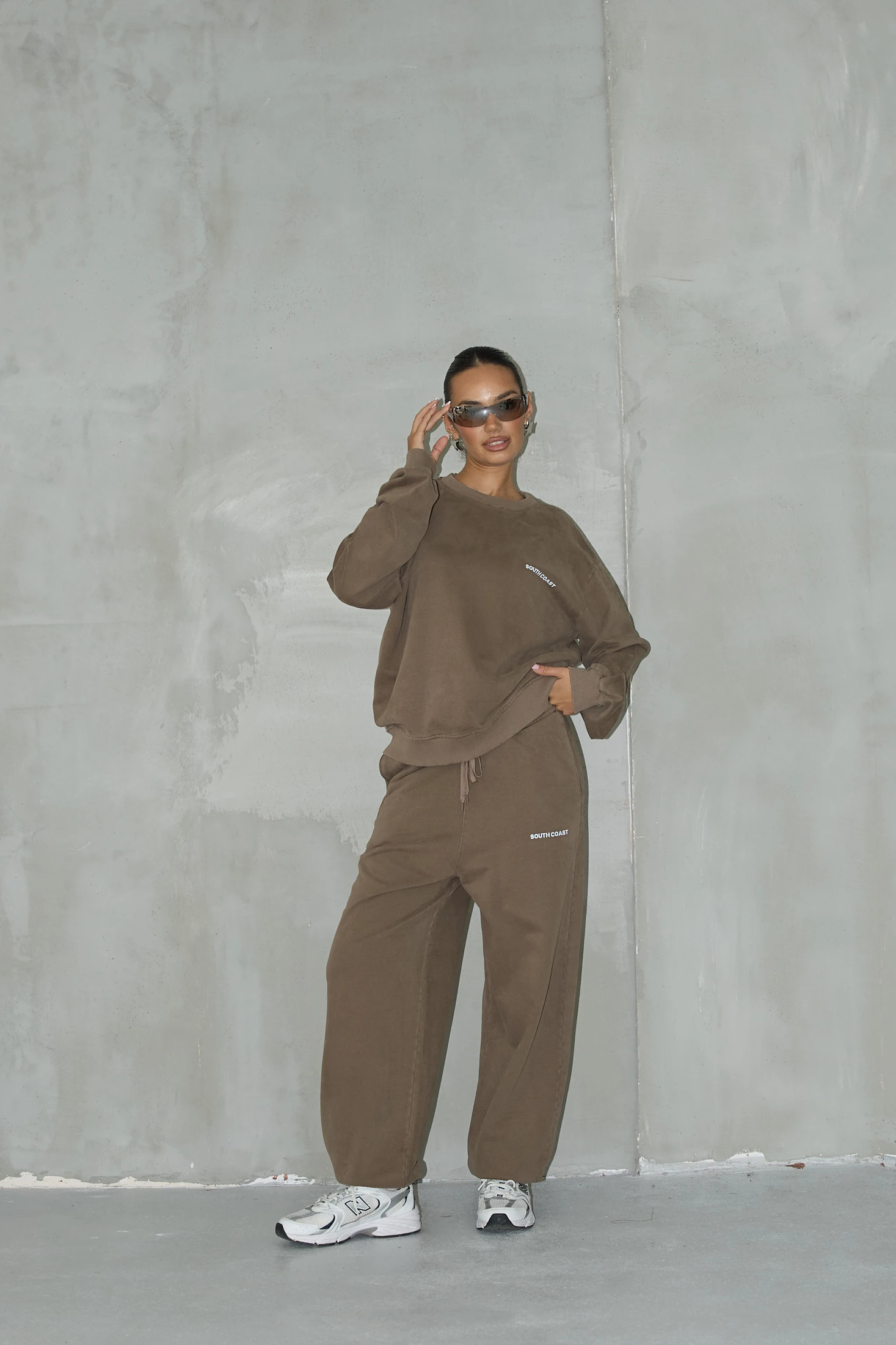 Basic Sweatshirt Ve Jogger Pantolon Takım - Kahverengi