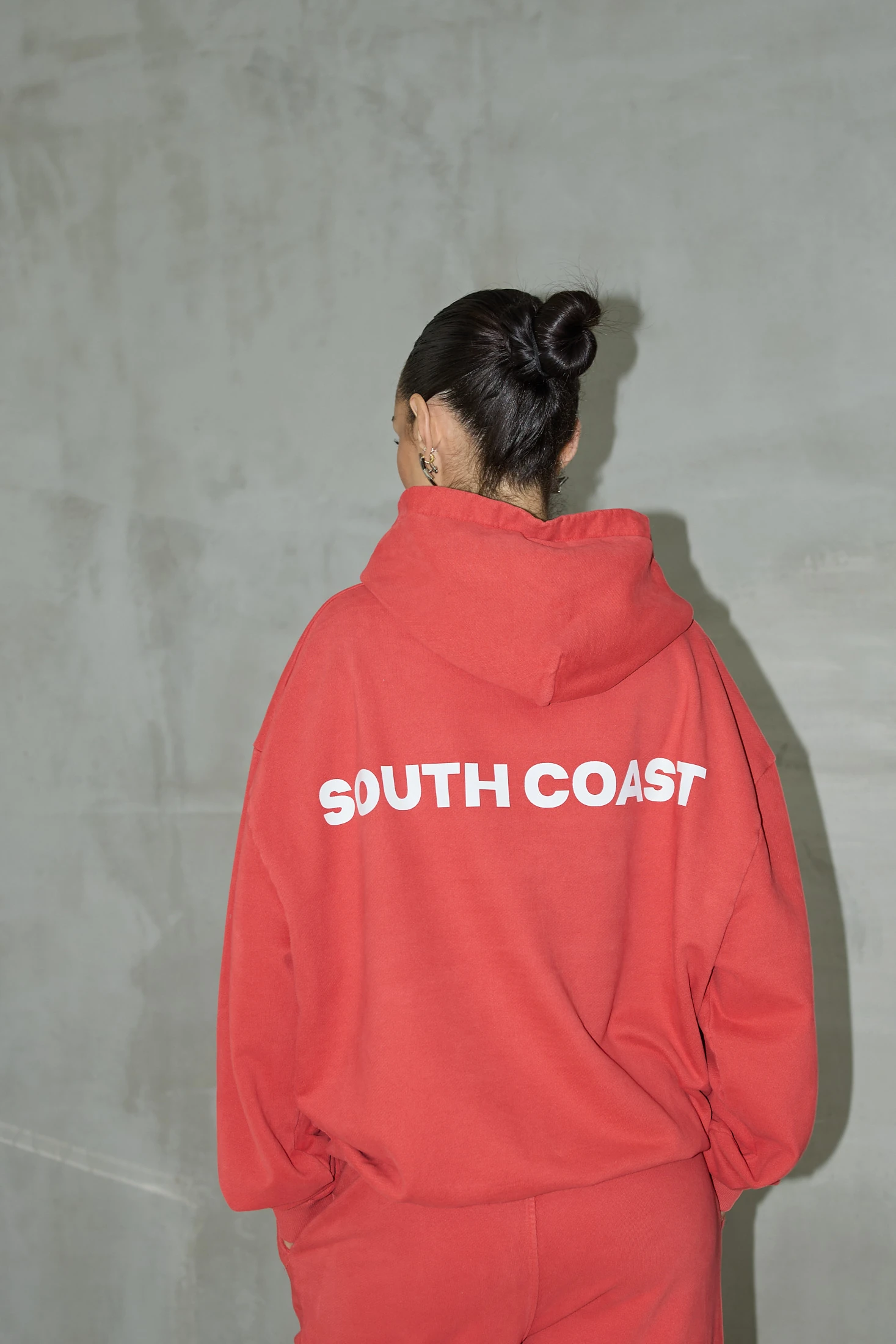 Sırt Baskılı Kapüşonlu Sweatshirt Ve Eşofman Pantolon Takım - Kırmızı