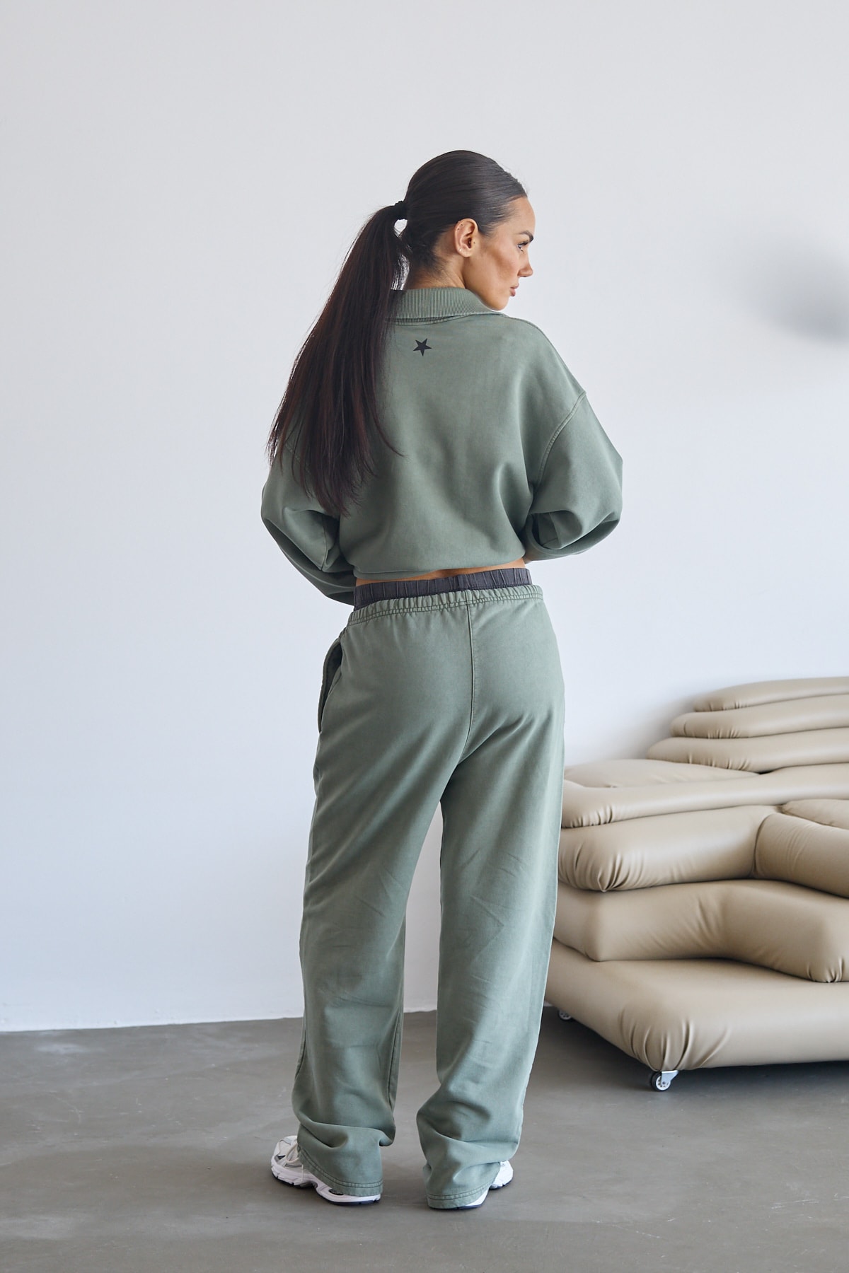 Fermuarlı Sweatshirt Ve Sweatpants Takım
