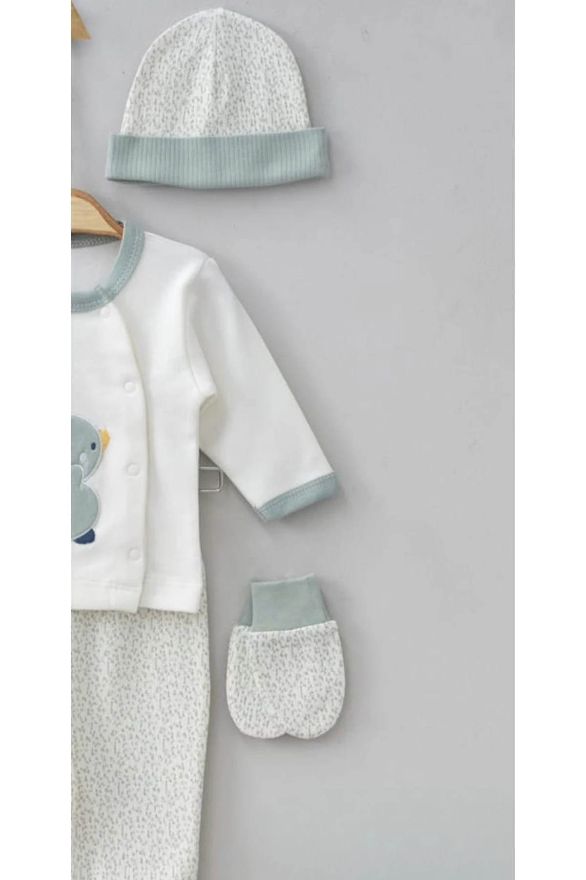 7625GB BEBE ERKEK 0-3 AY ÖRDEK NAKIŞLI 5Lİ SET