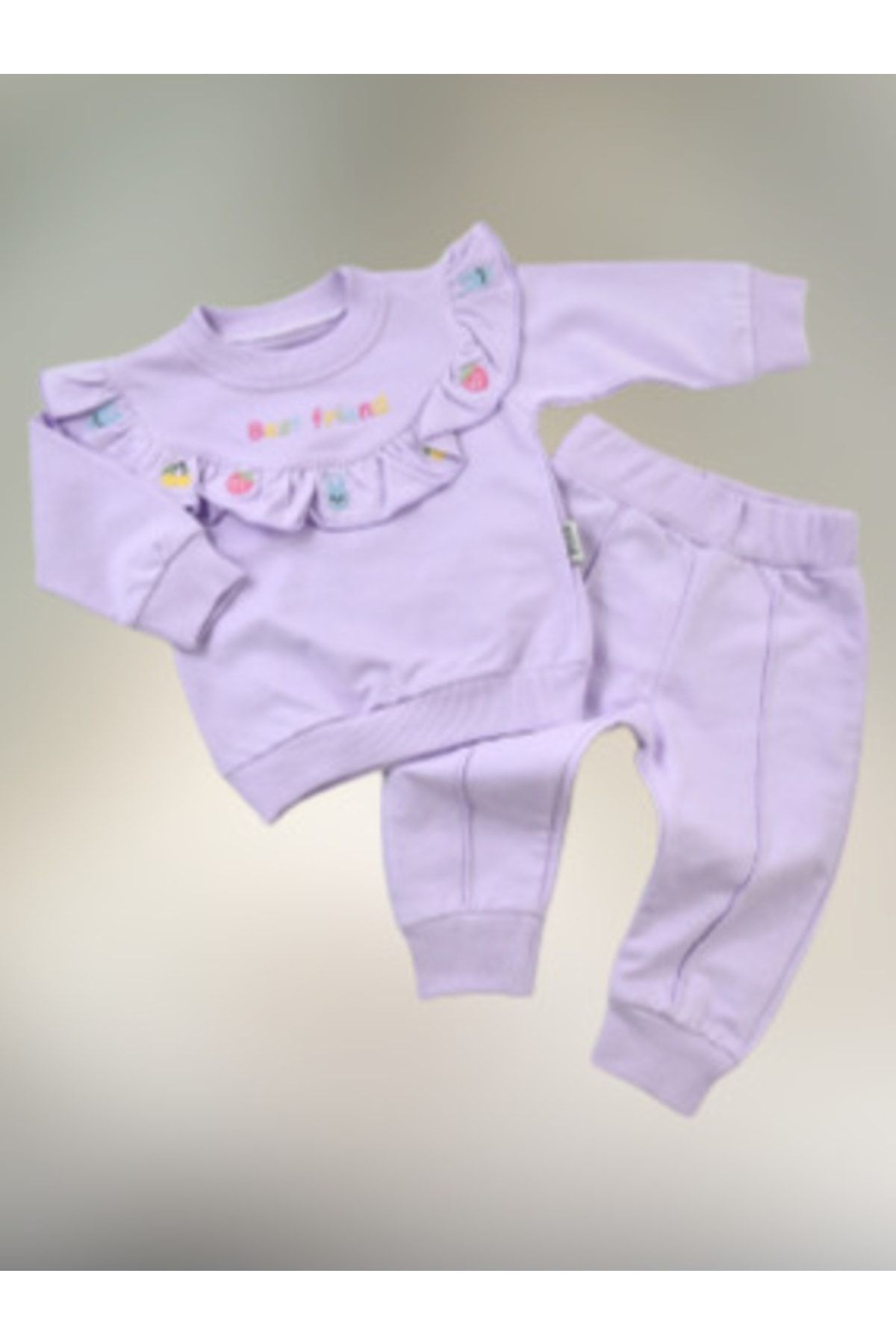 Didustore 6/18 Ay Bebek Giyim Best Friend Baskılı Bebek Kıyafet Modelleri 2.li Takim