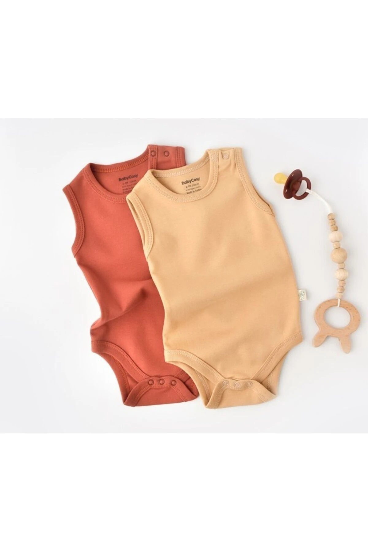 GOTS Sertifikalı %100 Organik Pamuk, Konforlu Unisex Bebek İkili Body Seti