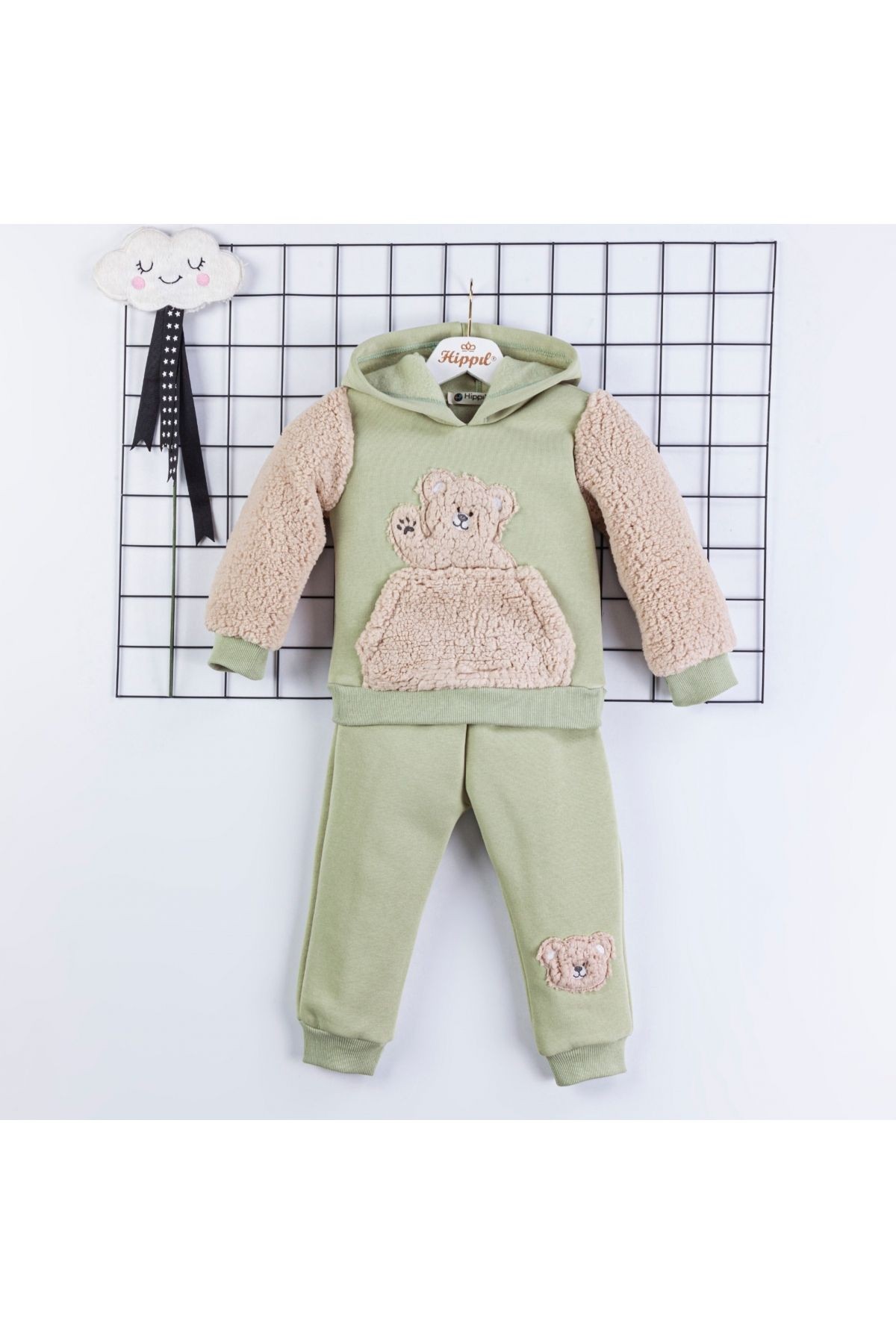 HİPPIL UNISEX 2-3-4 YAŞ PELUŞ KOL AYICIKLI TAKIM