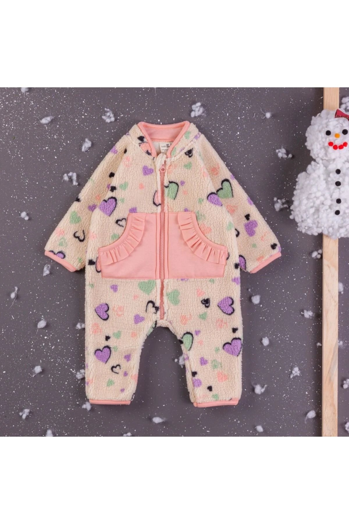 Cepli Kalpli Desenli Yumuşak Kız Bebek Romper Giyim Modeli