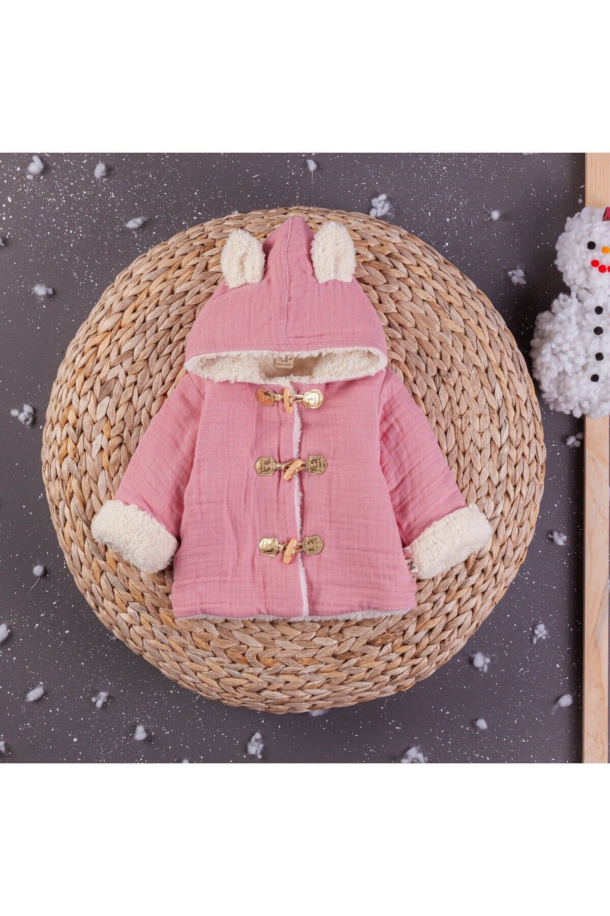 Welsoft Tavşan Kulaklı Çocuk Bebek Montu Modeli