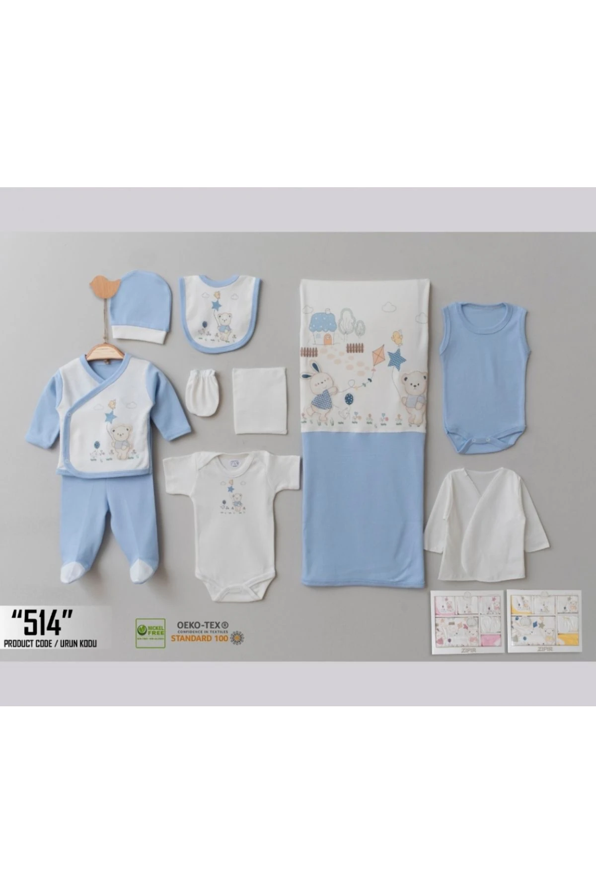 Yenidoğan Bebekler İçin 10 Parça Şirin Hastane Çıkış Seti %100 Pamuk