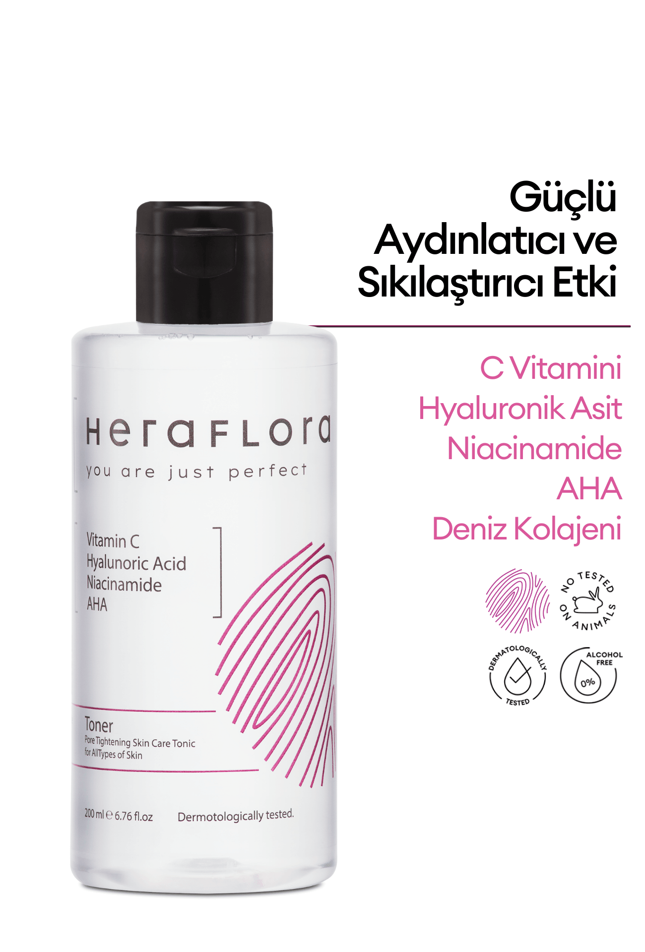 Toner Aydınlatıcı, Gözenek Sıkılaştırıcı Tüm Cilt Tipleri İçin Tonik 200 ml