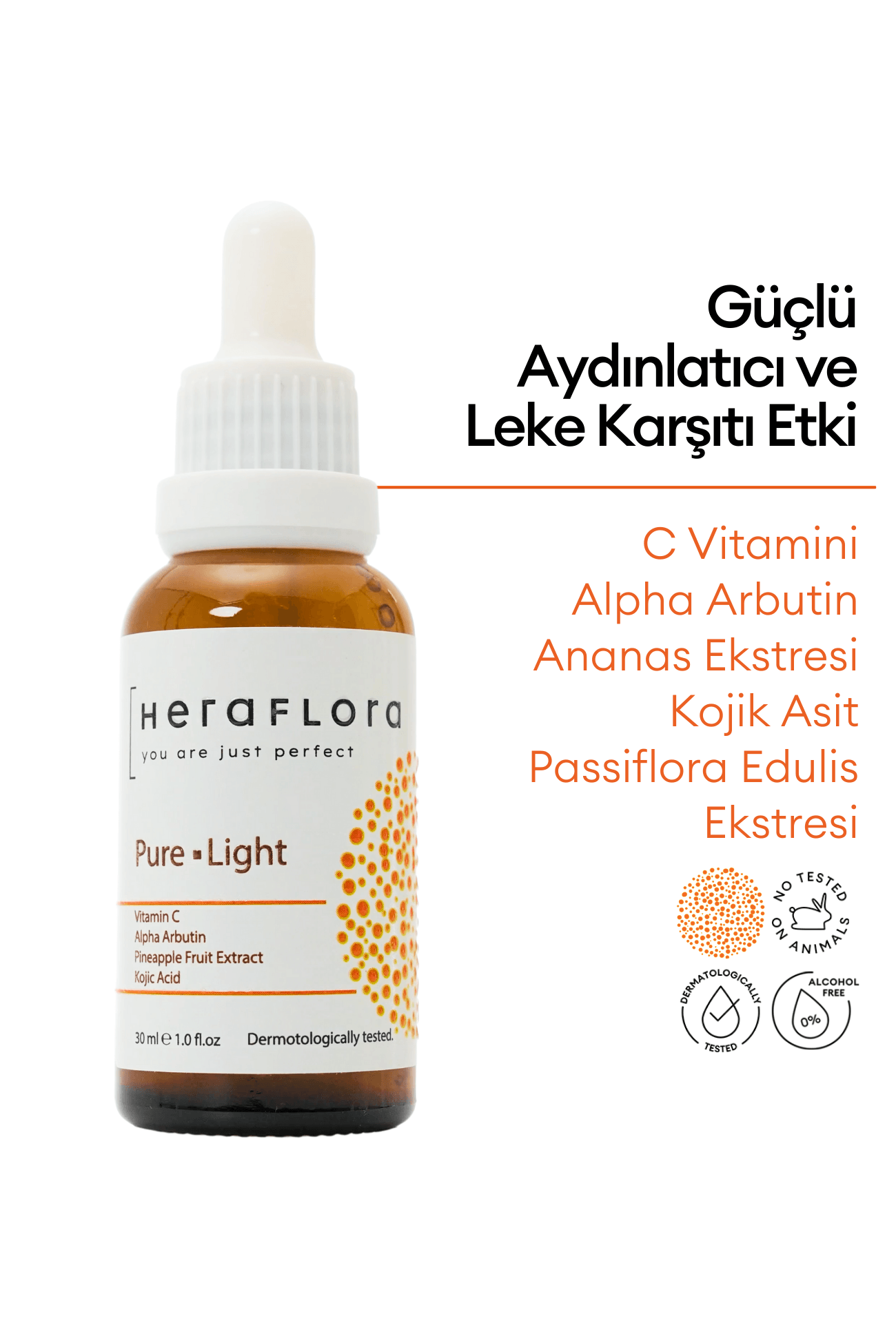 Pure Light Aydınlatıcı, Leke Karşıtı ve Renk Tonu Eşitleyici Cilt Bakım Serumu 30 Ml