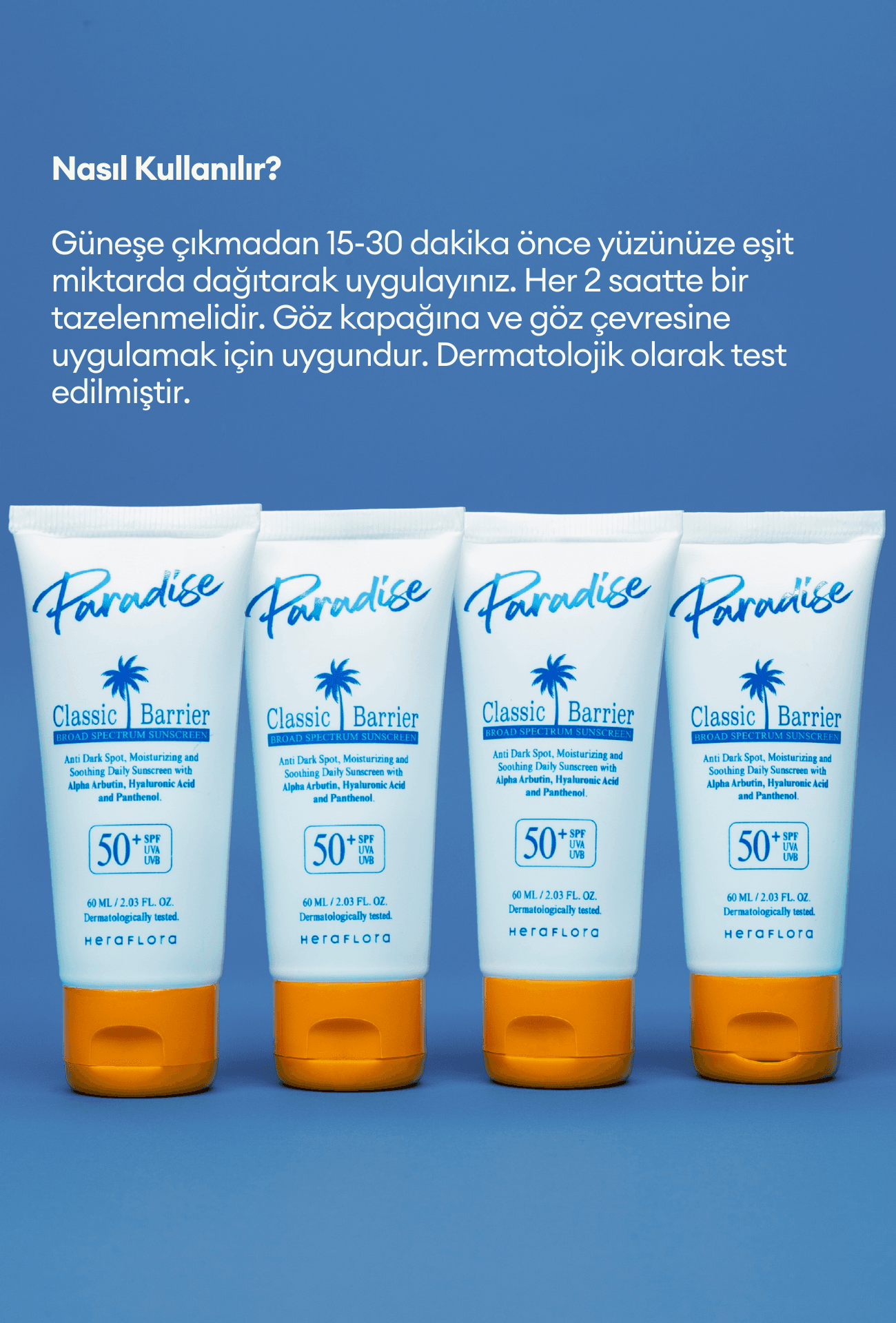 Paradise Güneş Kremi 50 Spf Leke Karşıtı, Nemlendirici, Yatıştırıcı