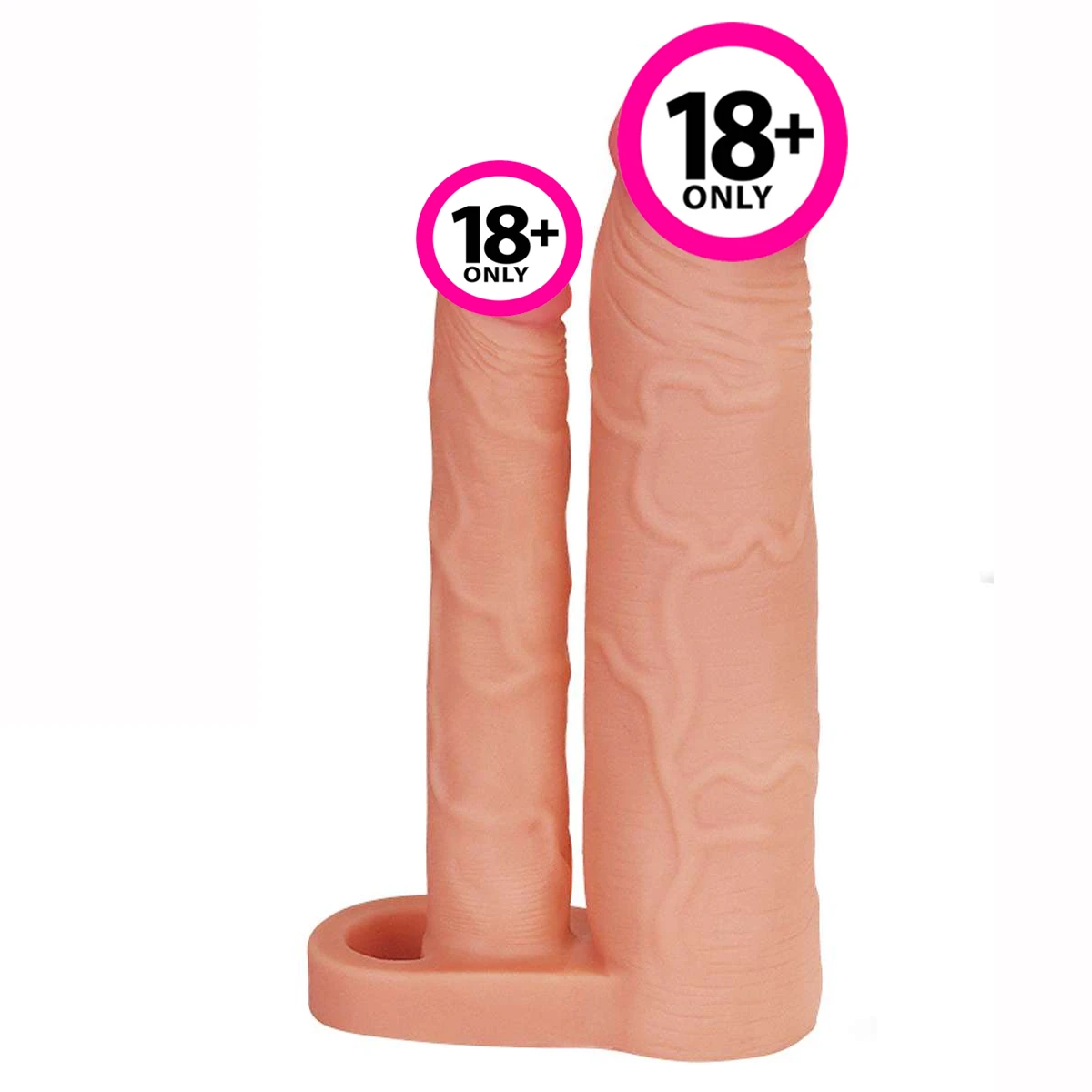 5 cm Dolgulu Ten Doku Çatal Penis Kılıfı