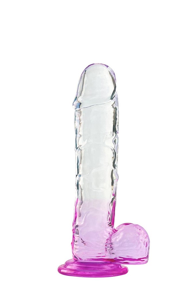 Şeffaf Pembe Renkli Jel Dildo - 15 cm