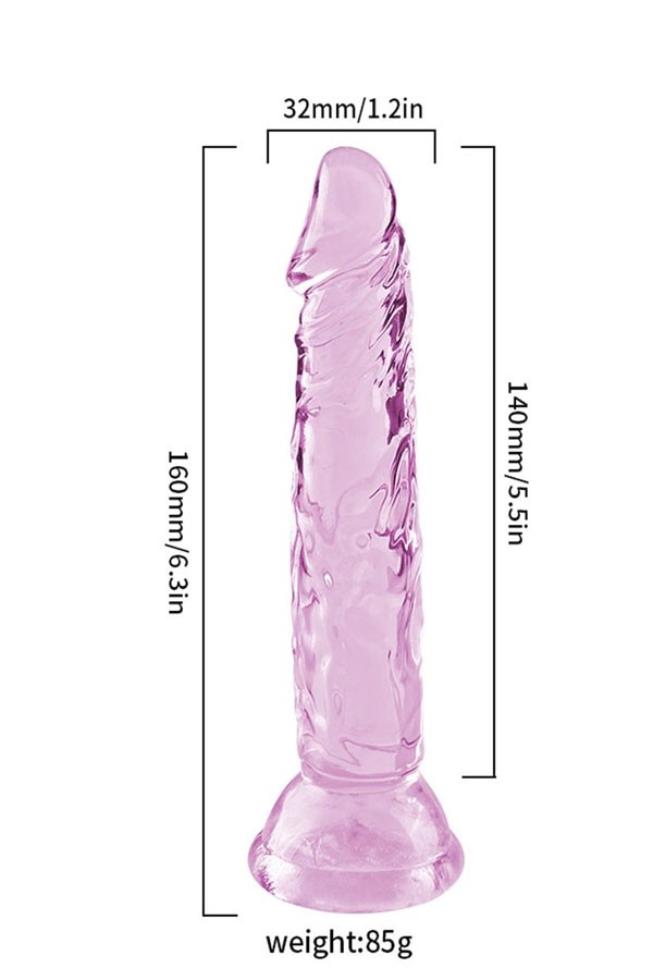 Şeffaf Silikon Dildo 14 cm - Pembe