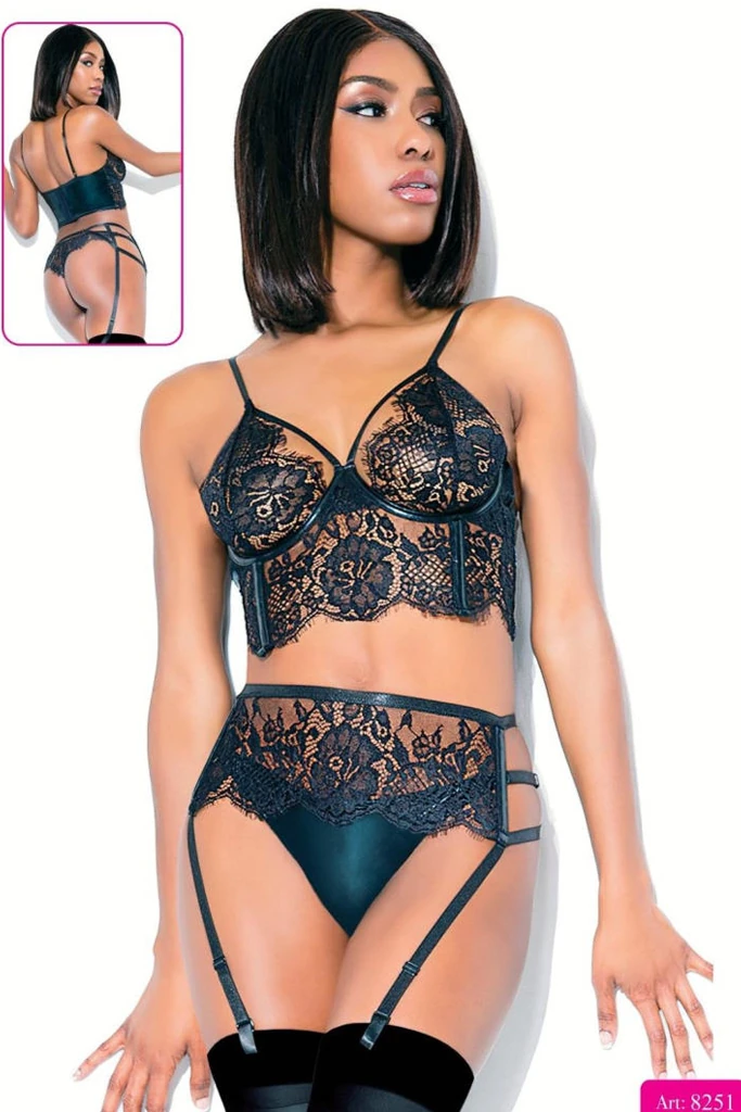 Dantelli Seksi Jartiyer Takımı