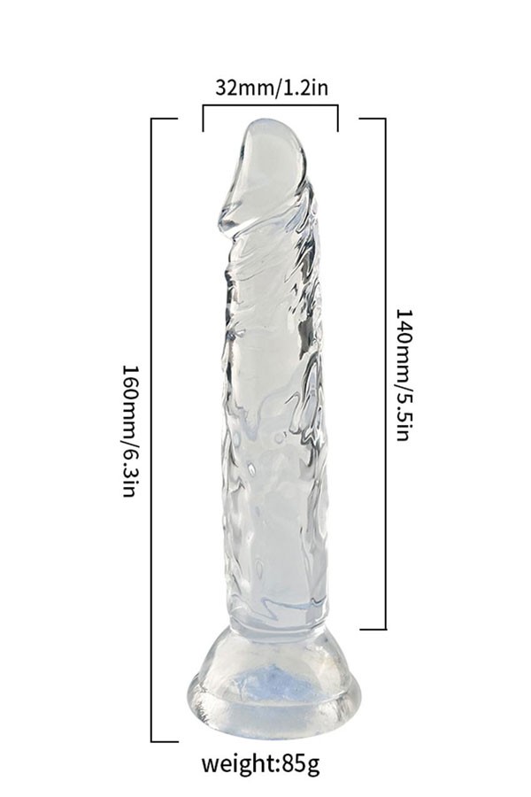 Şeffaf Silikon Dildo 14 cm