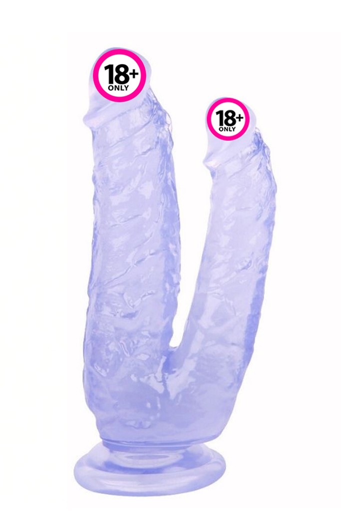 Libido Realistik Çatal Dildo - Mor