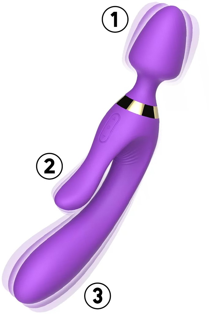 WOWYES Manyetik Şarjlı 3 Yönlü Premium Vibratör - Mor