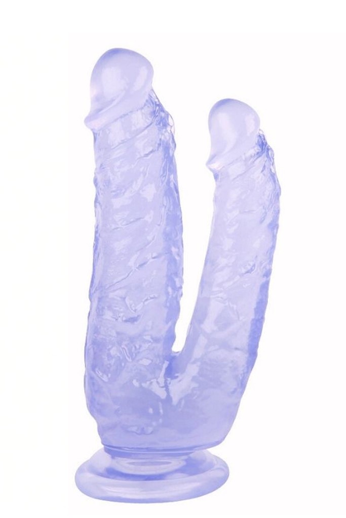 Libido Realistik Çatal Dildo - Mor