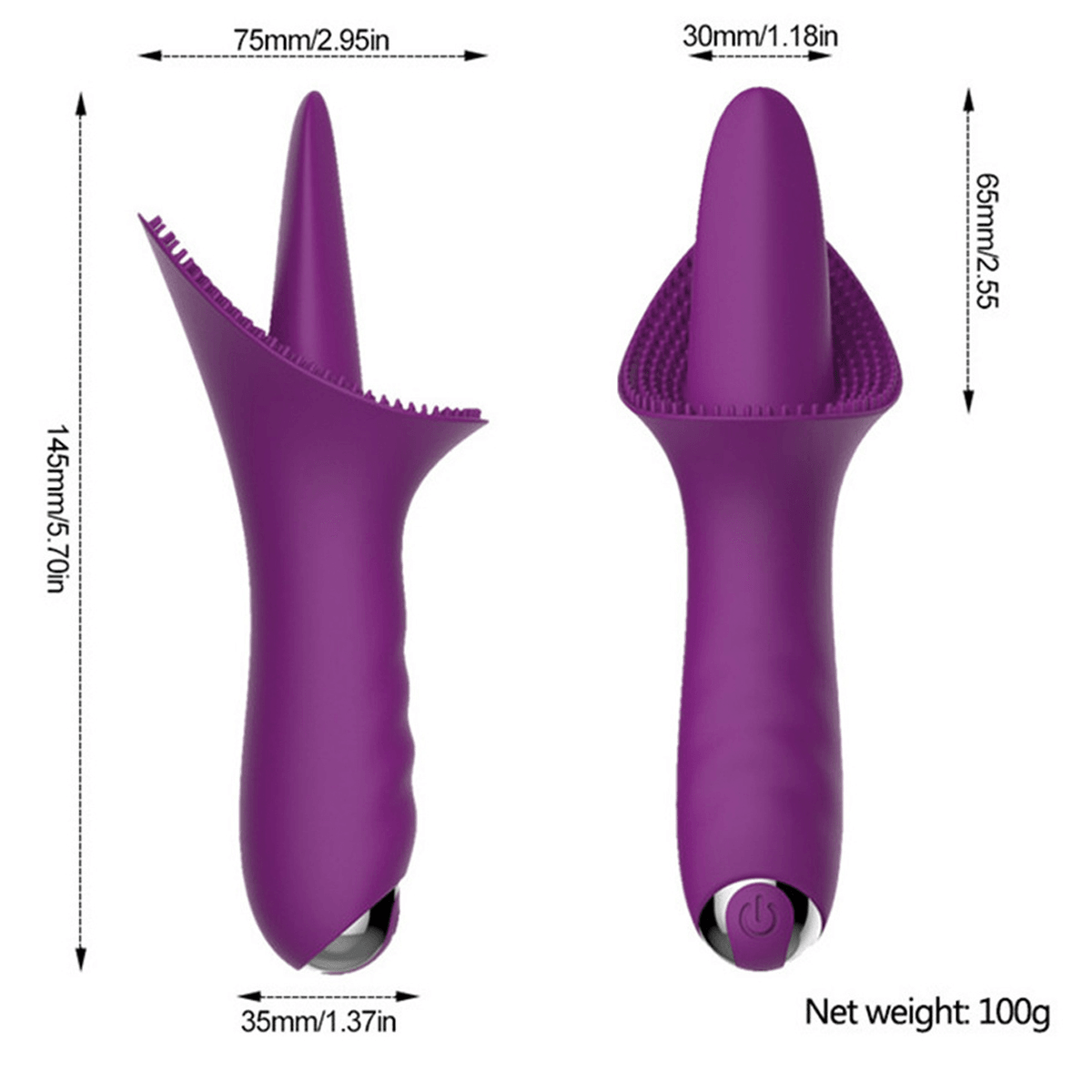 TONGUE Şarjlı Vibratör 14.5cm - Mor