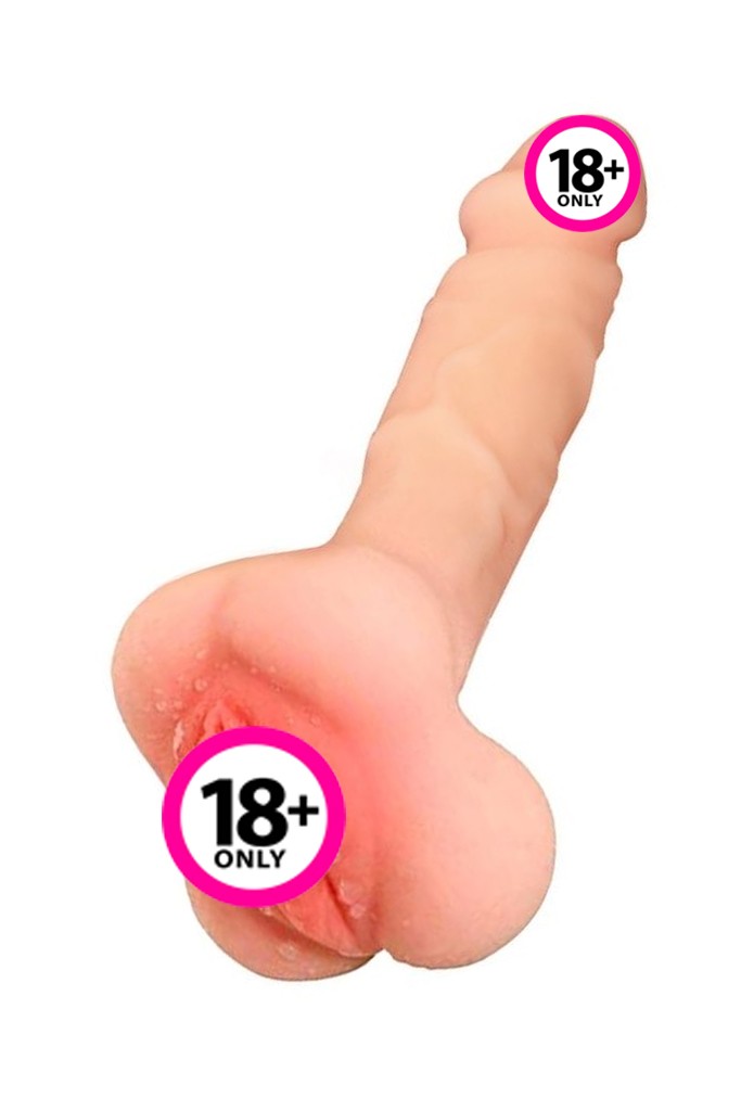 3'ü Bir Arada Realistik Penis Kılıfı - Masturbatör - Dildo 20 cm