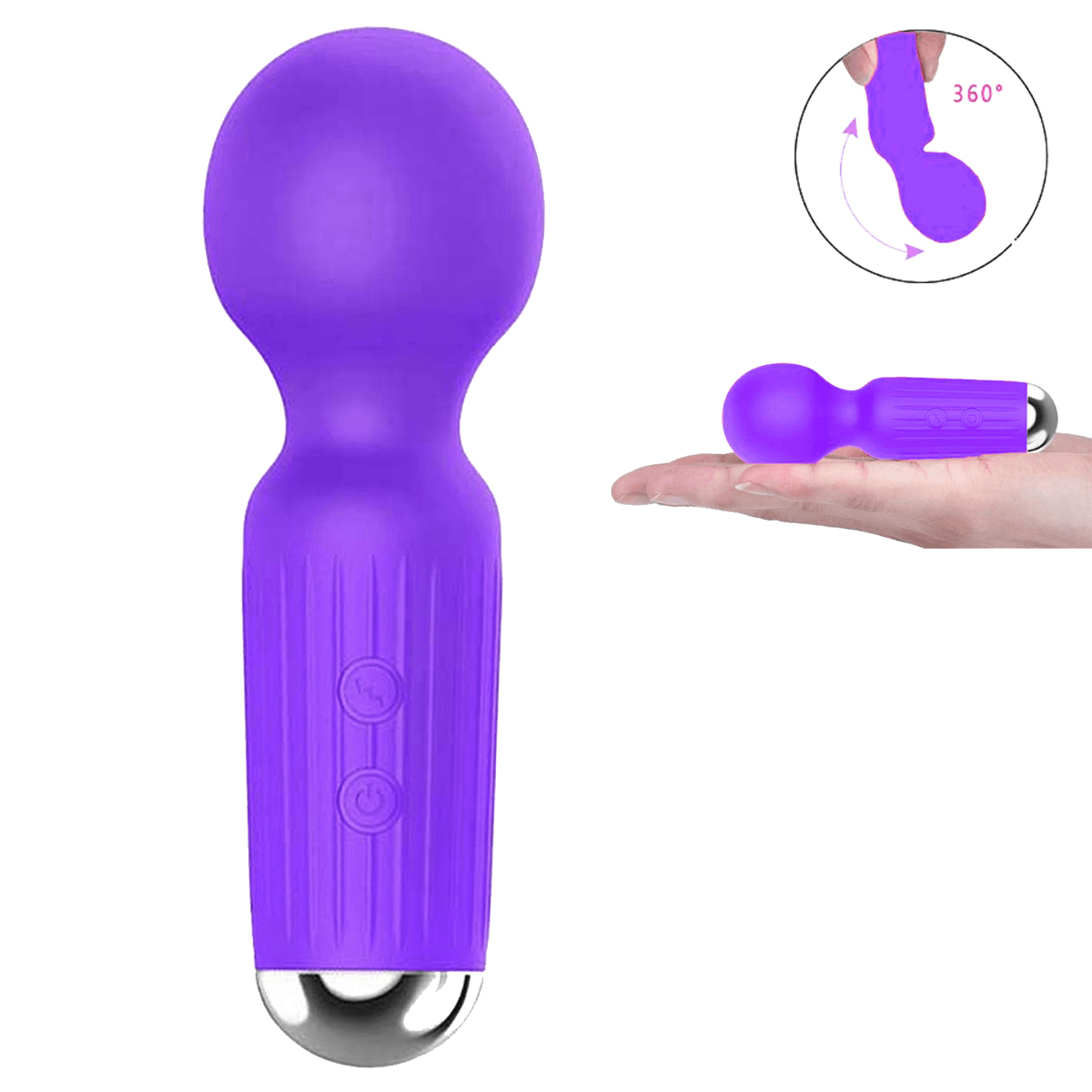 Mini Wand Şarjlı Vibratör 11cm - Mor