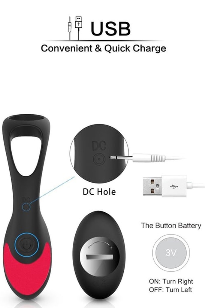 Langer Kumandalı Şarjlı Penis Halkalı Anal Plug