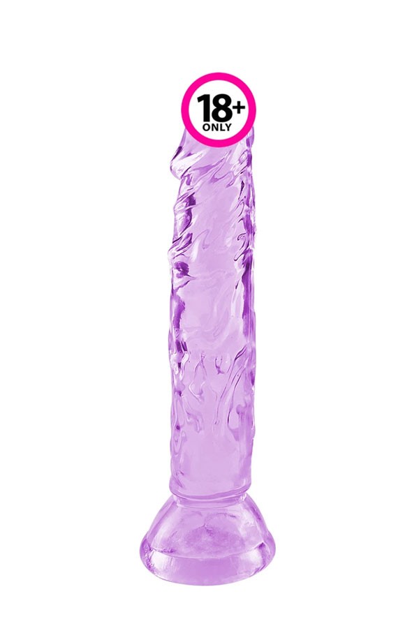 Şeffaf Silikon Dildo 14 cm - Mor