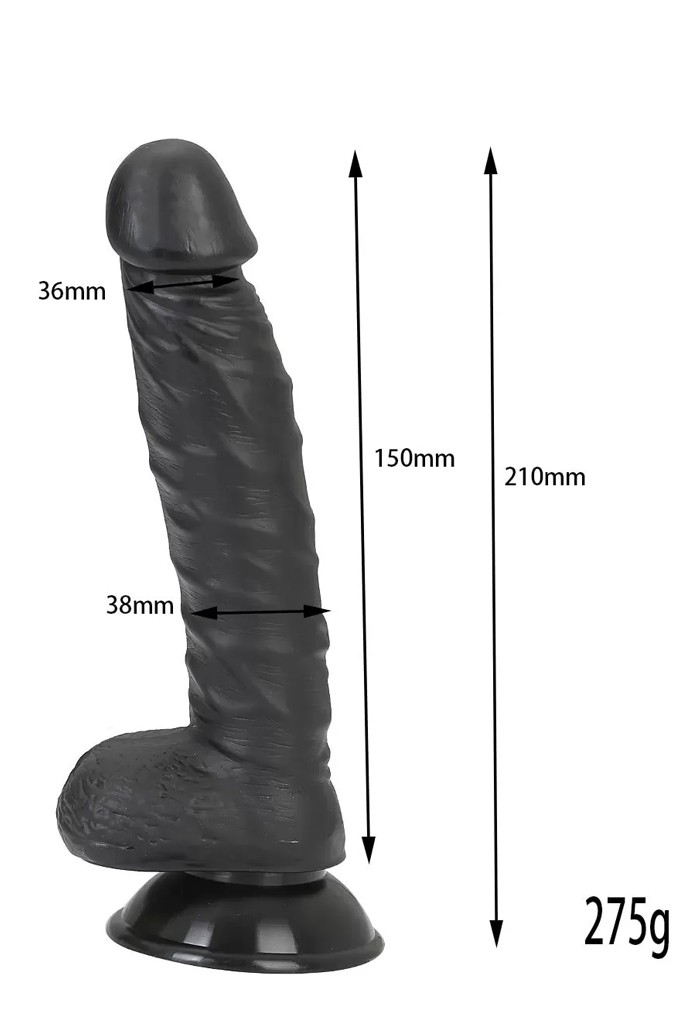 Marshall Realistik Dildo 21 cm - Siyah