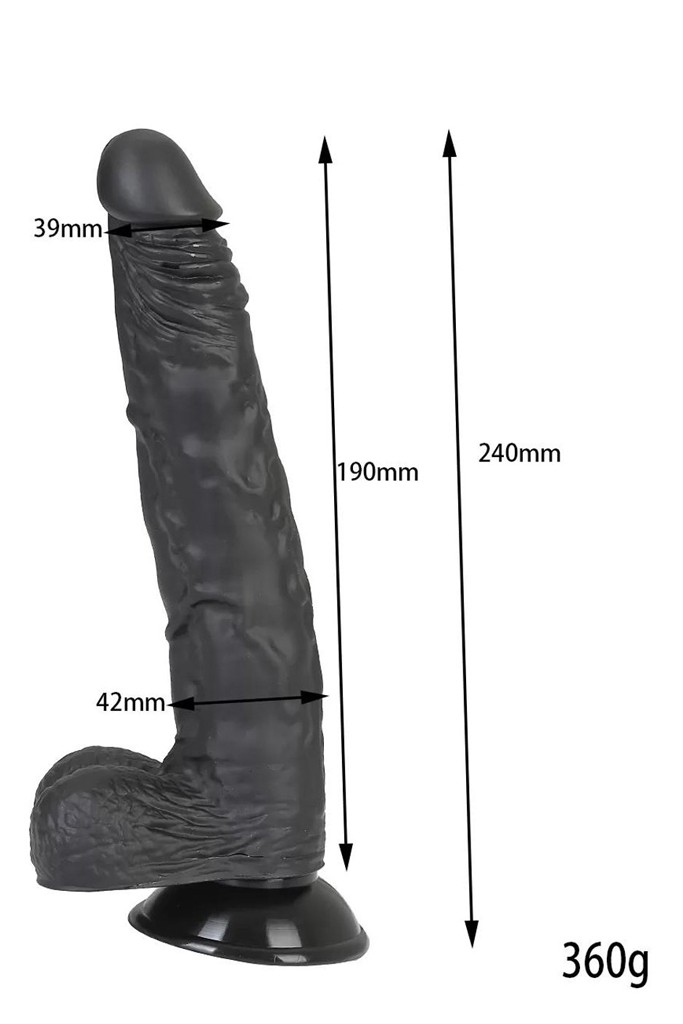 RIO Realistik Dokuda Dildo 24 cm - Zenci