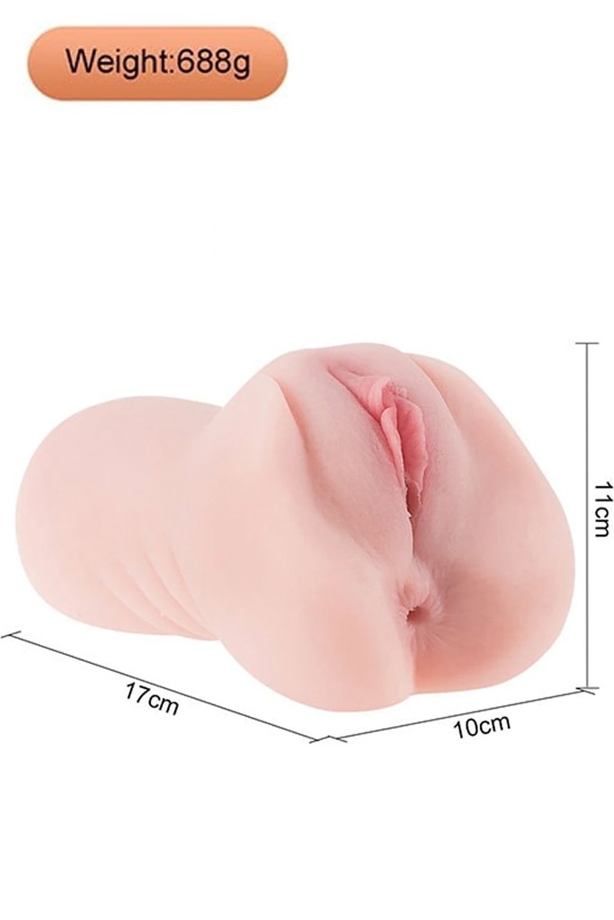Çift Girişli Anal ve Vajinal Mastürbatör 17 cm