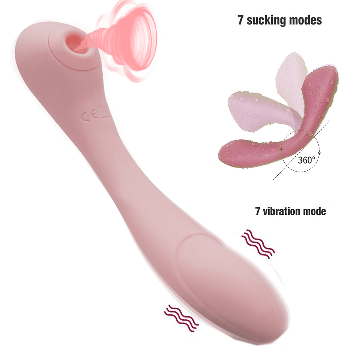 MILRA Şarjlı Emici Titreşimli Bükülebilir 20cm - Ten Rengi