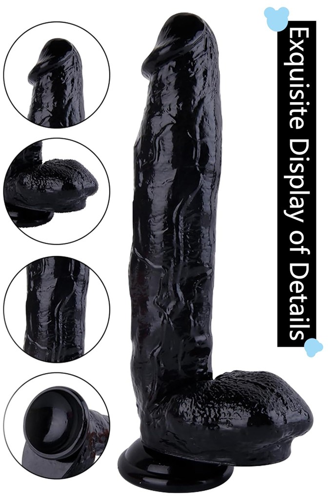 XL 30x6 cm Siyah Realistik Dildo