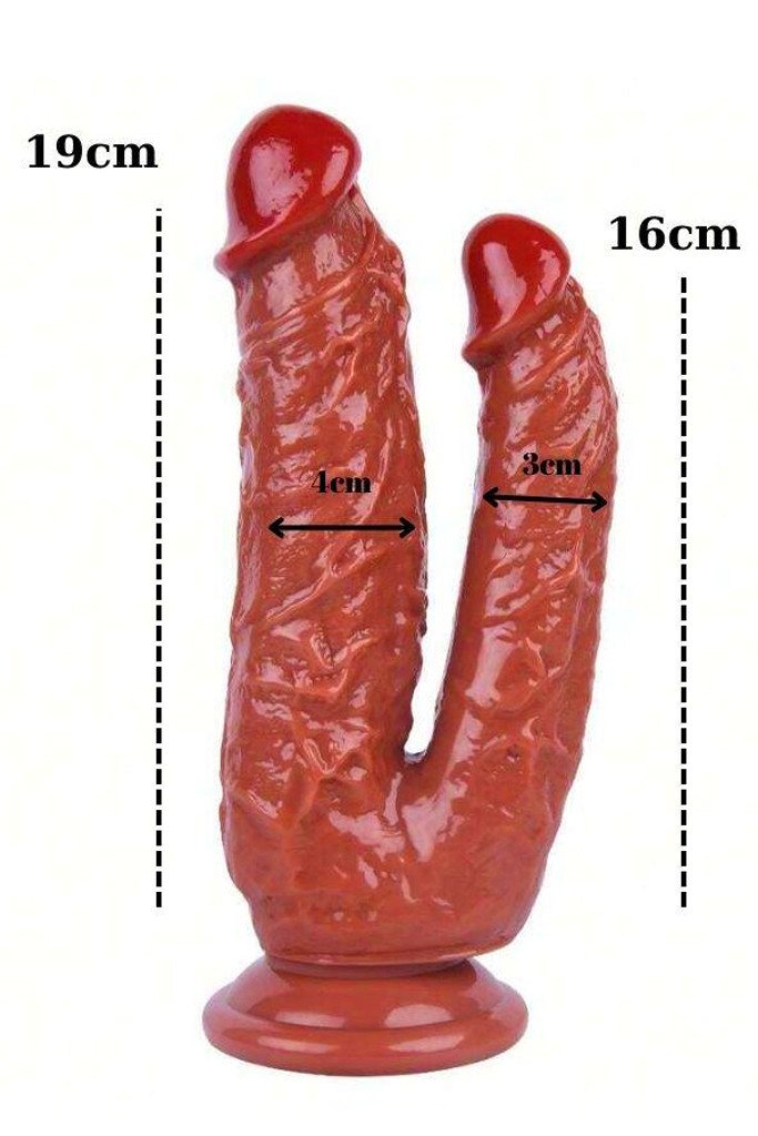 Libido Realistik Çatal Dildo - Melez
