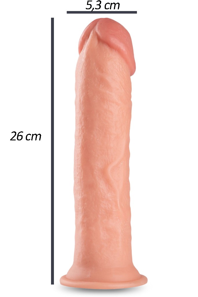 Libido Shop XXL Realistik Dokuda Kalın Dildo 26 cm