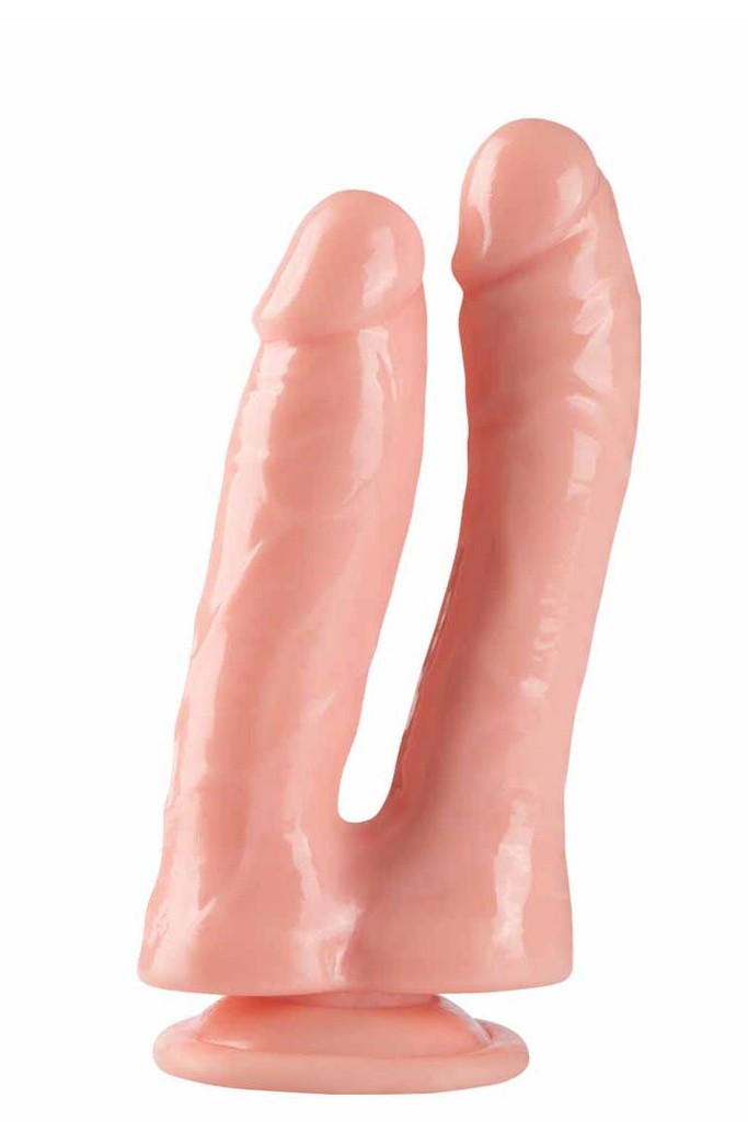Libido Realistik Çatal Dildo 18 cm