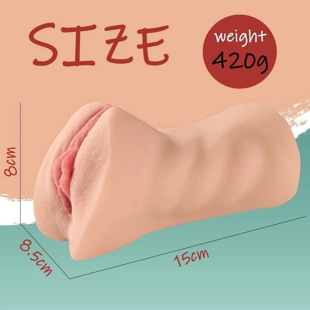 Çift Girişli Anal Vajinal Mastürbatör 15 cm