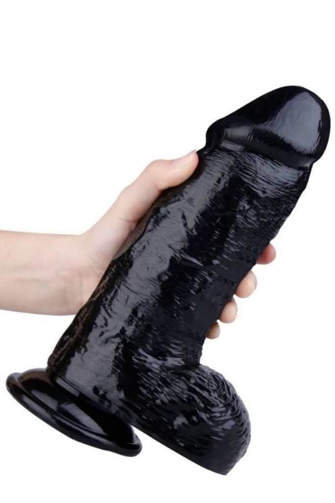 Kalın Siyah Realistik Dildo 24 cm