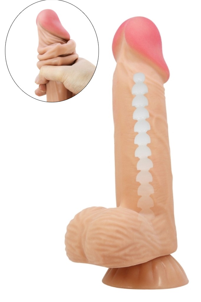 Lisle 8.1 İnç Kıkırdak Yapılı Gerçek Kayar Deri Dildo