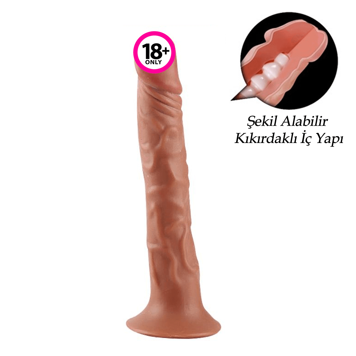 Çift Katmanlı Gerçekçi Yumuşak Realistik Dildo 21 cm