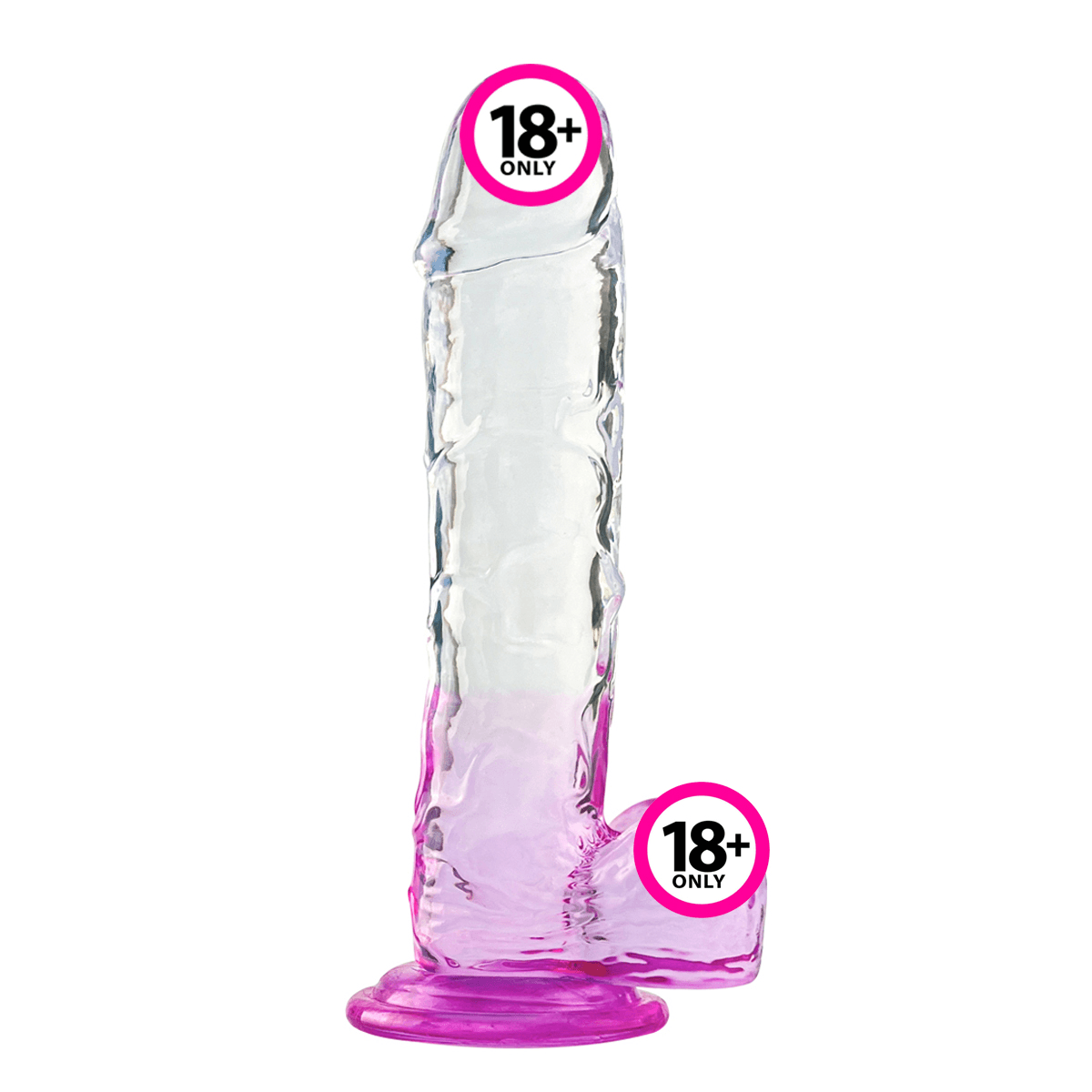 Şeffaf Pembe Renkli Jel Dildo - 20 cm