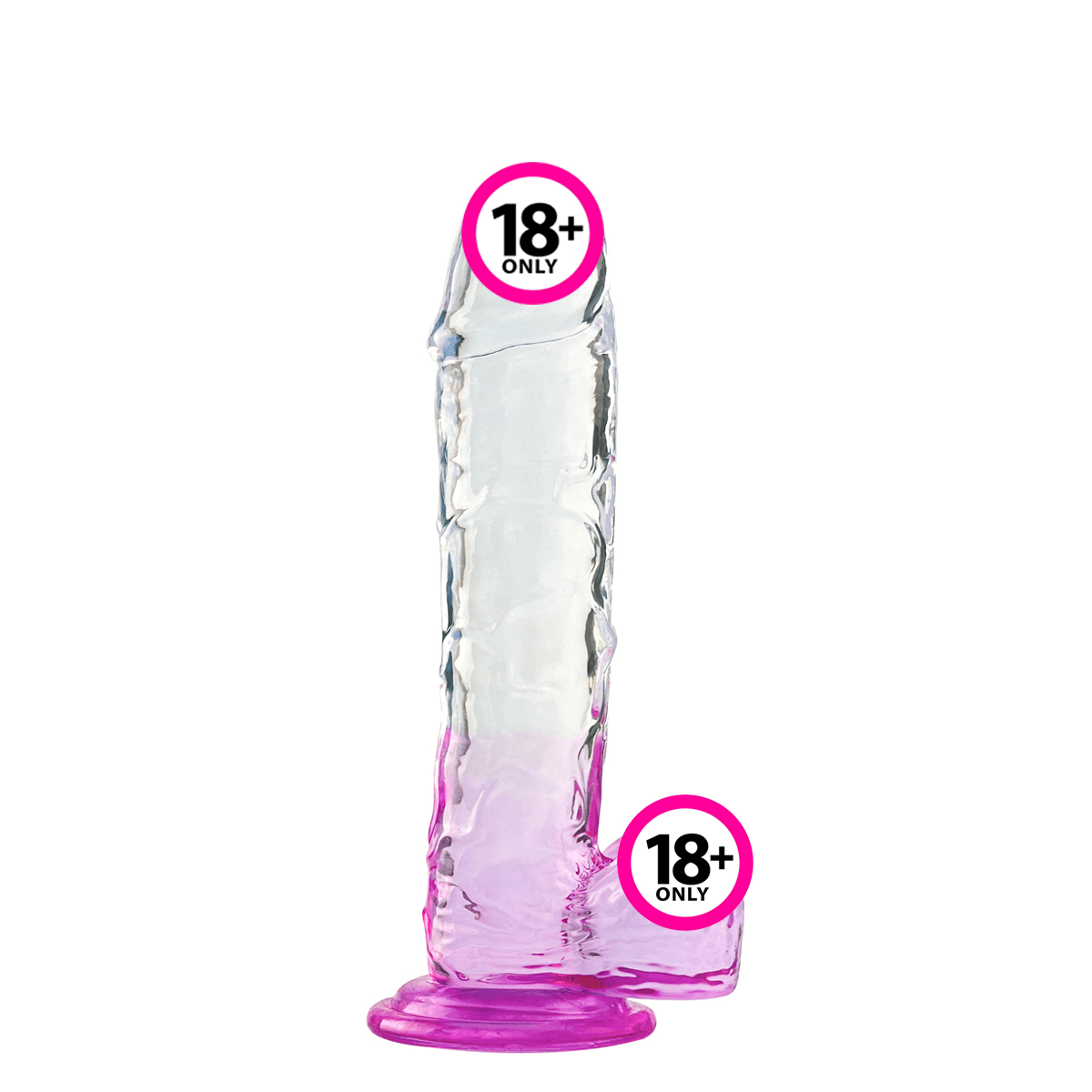 Şeffaf Pembe Renkli Jel Dildo - 17,5 cm