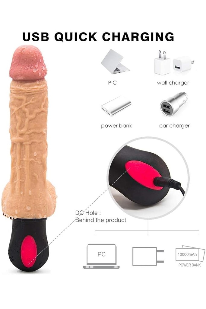 Şarjlı Yumuşak Ten Dokulu Vibratör 19 cm