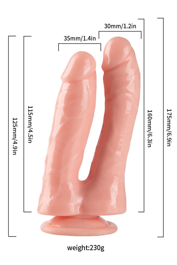 Libido Realistik Çatal Dildo 18 cm
