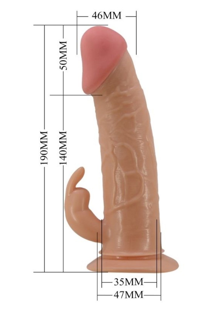 Mavis 5cm Dolgulu Realistik İçi Boş Protez Strapon Penis