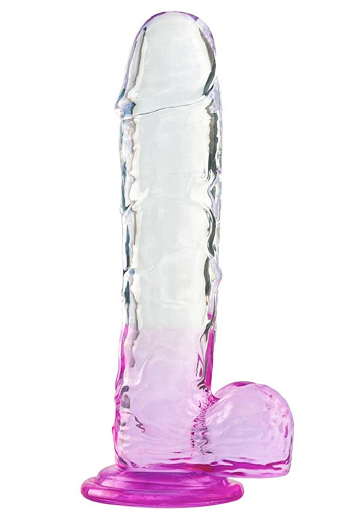 Şeffaf Pembe Renkli Jel Dildo - 20 cm