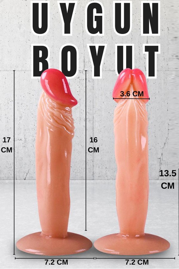 UNIQUE Realistik Dokuda Vantuzlu Gerçekçi Dildo 17 cm