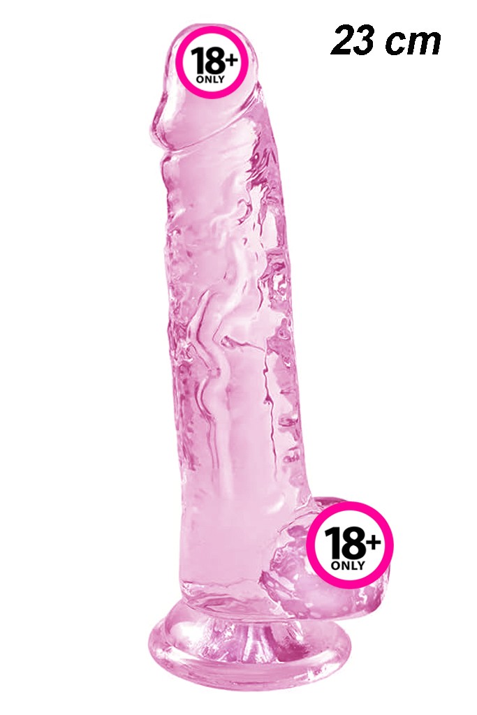 Pembe Şeffaf Realistik Dildo 23 cm